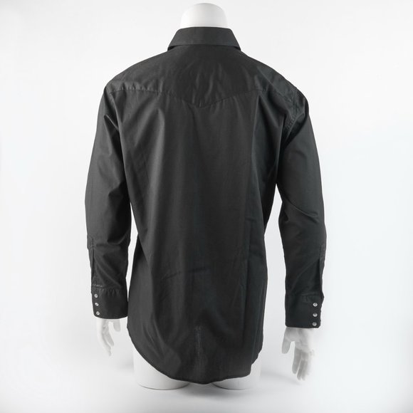 Wrangler Men's 16 x 33 Men's fitted Black Snap Western Cowboy Shirt NWT NEW!!! - Picture 5 of 15